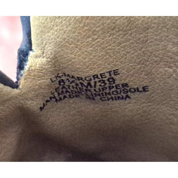 Lucky Brand Margrete Leather Mule Slide Light Gray Size 8.5 M Slip On Block Heal - Picture 10 of 10